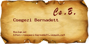 Csegezi Bernadett névjegykártya